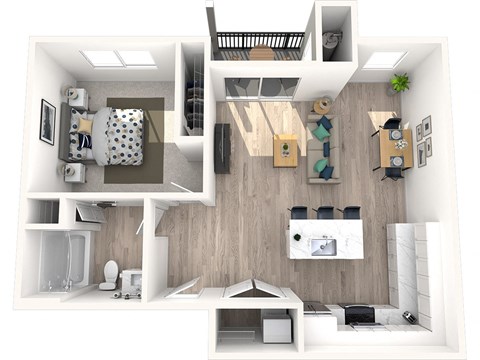 The Marlette 1x1 A Floor Plan